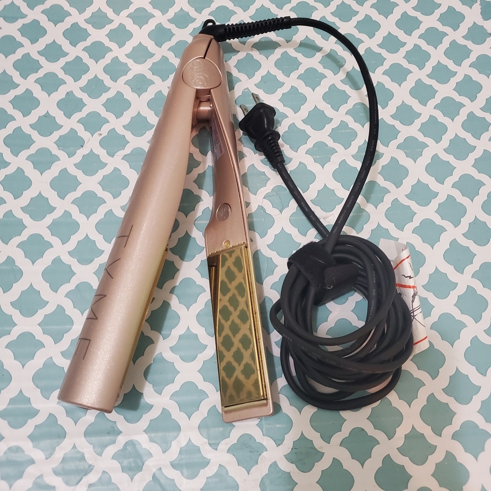 TYME Rose Gold Flat Iron with Black Cord